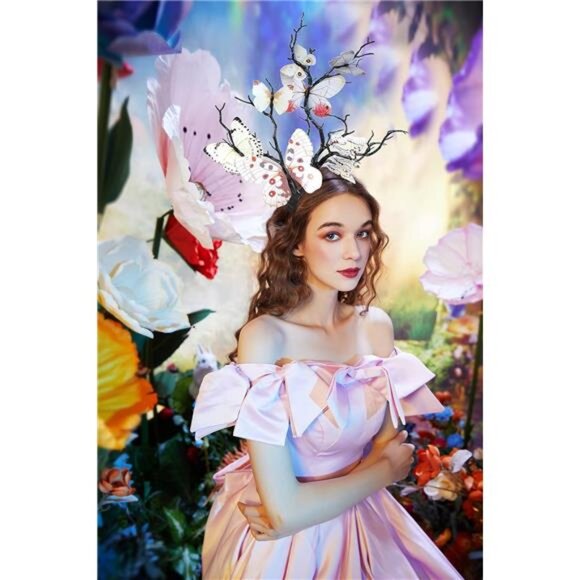 Monarch Fascinator Hat | Tea Party & Halloween Costume Headpiece - Picture 2 of 5